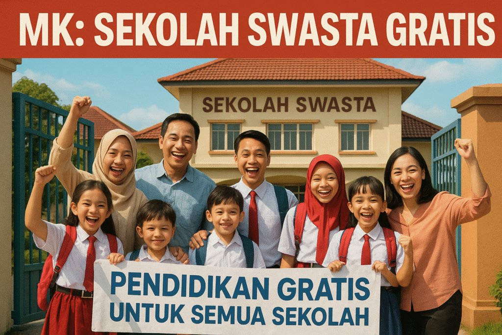 MK Perintahkan Pemerintah Gratiskan Sekolah SD-SMP Swasta