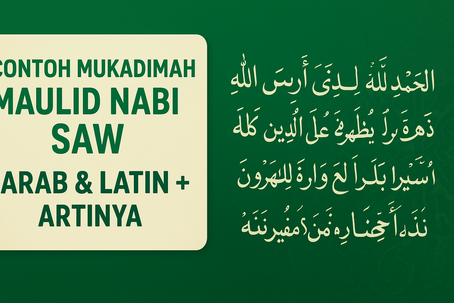 Contoh Mukadimah Maulid Nabi SAW – Arab & Latin + Artinya